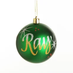 Personalised Green Shatterproof Christmas Bauble Cheap