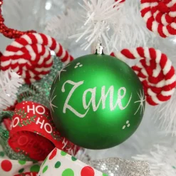 Personalised Green Shatterproof Christmas Bauble Cheap