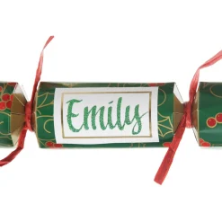Personalised Green Swirling Holly Bon Bon - Single Discount