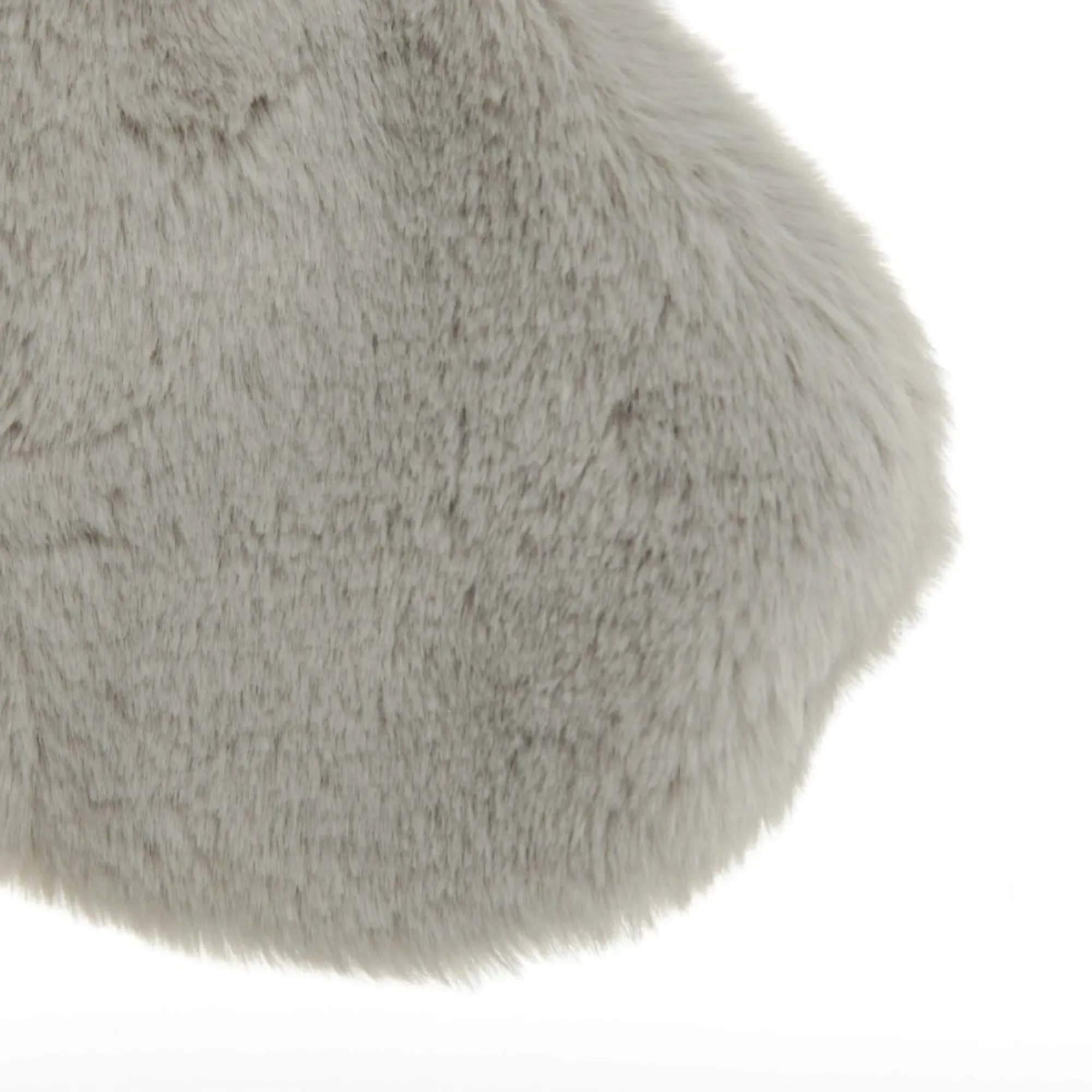 Personalised Grey Fur Christmas Stocking with Pom Poms Store