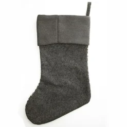 Personalised Grey Knitted Christmas Stocking Hot