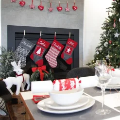 Personalised Grey Knitted Christmas Stocking Hot