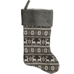 Personalised Grey Knitted Christmas Stocking Hot