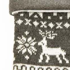 Personalised Grey Knitted Christmas Stocking Hot