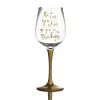 Personalised 'He Sees you When You're Drinking' Wine Glass - Gold Stem Best Sale