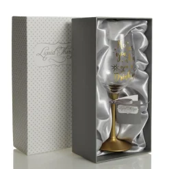 Personalised 'He Sees you When You're Drinking' Wine Glass - Gold Stem Best Sale