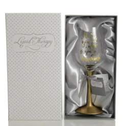 Personalised 'He Sees you When You're Drinking' Wine Glass - Gold Stem Best Sale