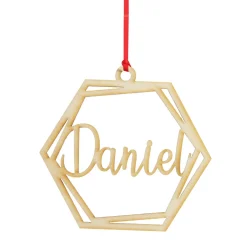 Personalised Hexagonal Laser Cut Christmas Decoration Cheap