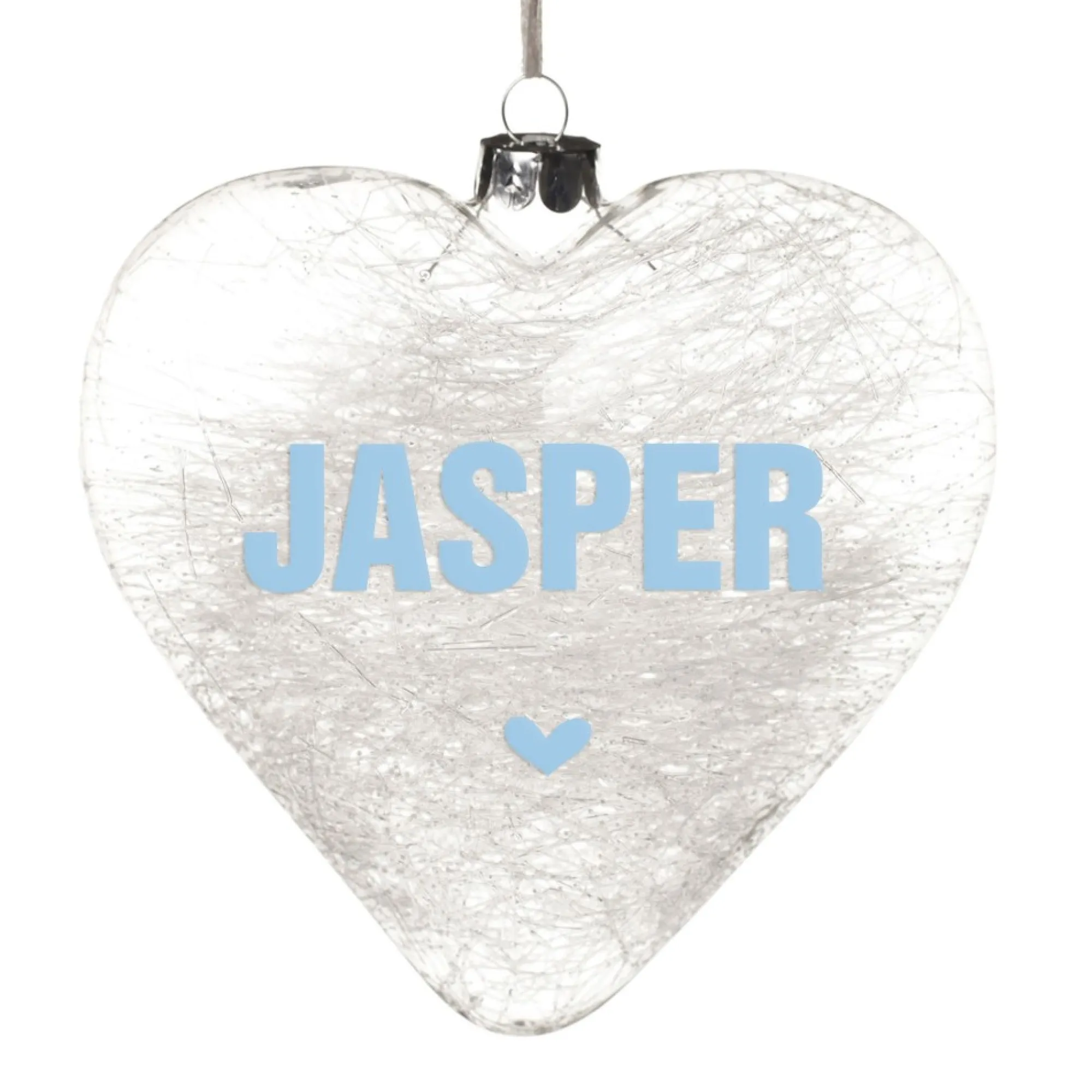 Personalised Icicle Glass Heart - All i need is Love and a Cat Clearance