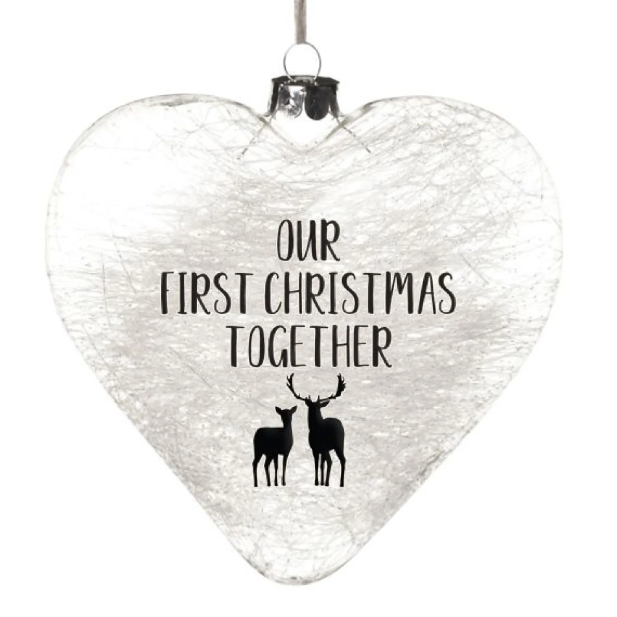 Personalised Icicle Glass Heart - Our First Christmas Together Cheap