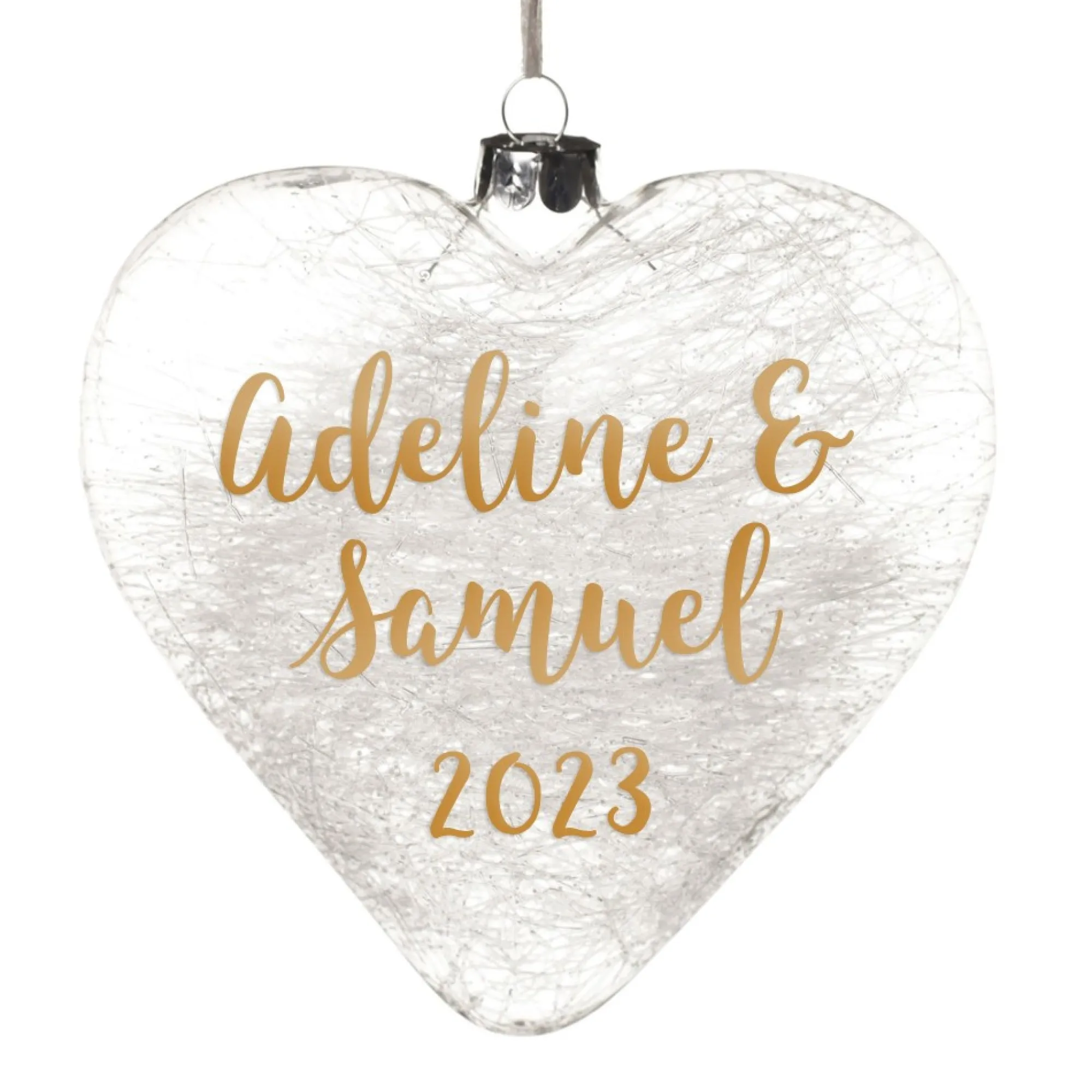 Personalised Icicle Glass Heart - Our First Christmas Together Cheap
