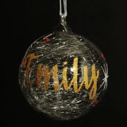 Personalised Icicle Glass Christmas Bauble Cheap