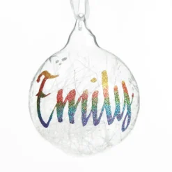 Personalised Icicle Glass Christmas Bauble Cheap