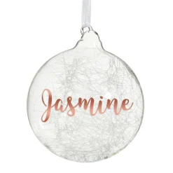 Personalised Icicle Glass Christmas Bauble Cheap