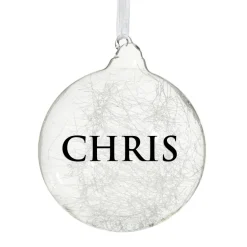 Personalised Icicle Glass Christmas Bauble Cheap