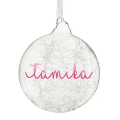 Personalised Icicle Glass Christmas Bauble Cheap