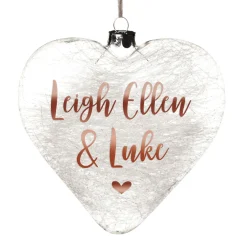 Personalised Icicle Glass Heart Cheap