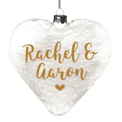 Personalised Icicle Glass Heart Cheap