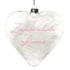 Personalised Icicle Glass Heart Cheap