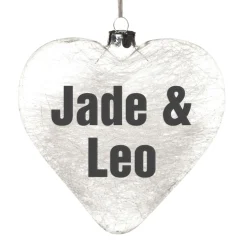 Personalised Icicle Glass Heart Cheap
