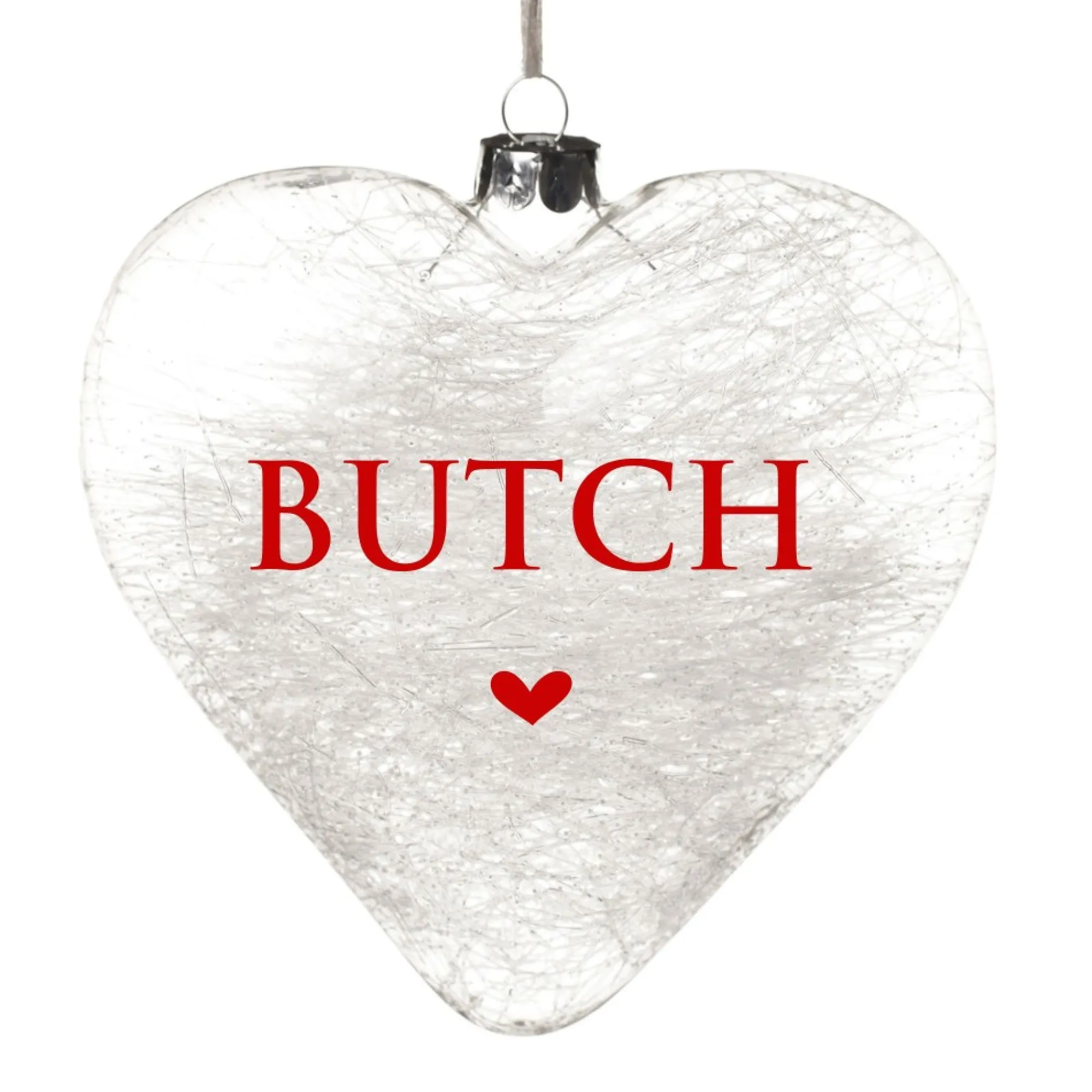 Personalised Icicle Glass Heart - All I need is Love and a Dog Fashion