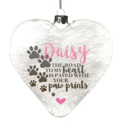 Personalised Icicle Glass Heart - Paved with Paw Prints Fashion