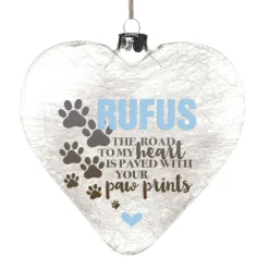 Personalised Icicle Glass Heart - Paved with Paw Prints Fashion