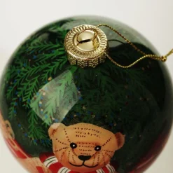 Personalised Inside Painted Teddy Bear Christmas Bauble Cheap