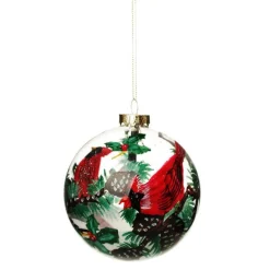 Personalised Inside Painted Cardinal Bird Christmas Bauble Sale