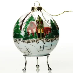Personalised Inside Painted Church Christmas Bauble Shop