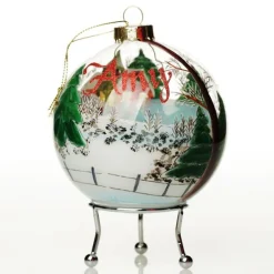 Personalised Inside Painted Church Christmas Bauble Shop