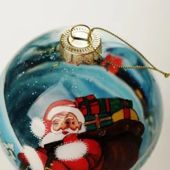 Personalised Inside Painted Santa with Sack Christmas Bauble Cheap