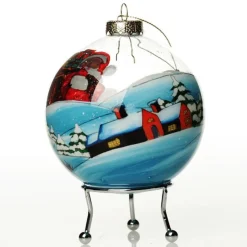 Personalised Inside Painted Santa with Sack Christmas Bauble Cheap
