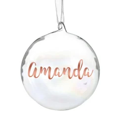 Personalised Iridescent Glass Christmas Bauble Shop