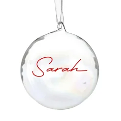 Personalised Iridescent Glass Christmas Bauble Shop