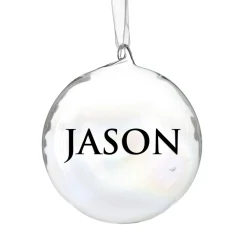Personalised Iridescent Glass Christmas Bauble Shop