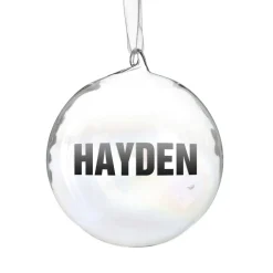 Personalised Iridescent Glass Christmas Bauble Shop