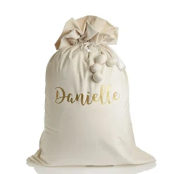 Personalised Ivory Velvet Santa Sack Outlet