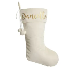 Personalised Ivory Velvet Christmas Stocking Fashion