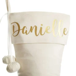 Personalised Ivory Velvet Christmas Stocking Fashion