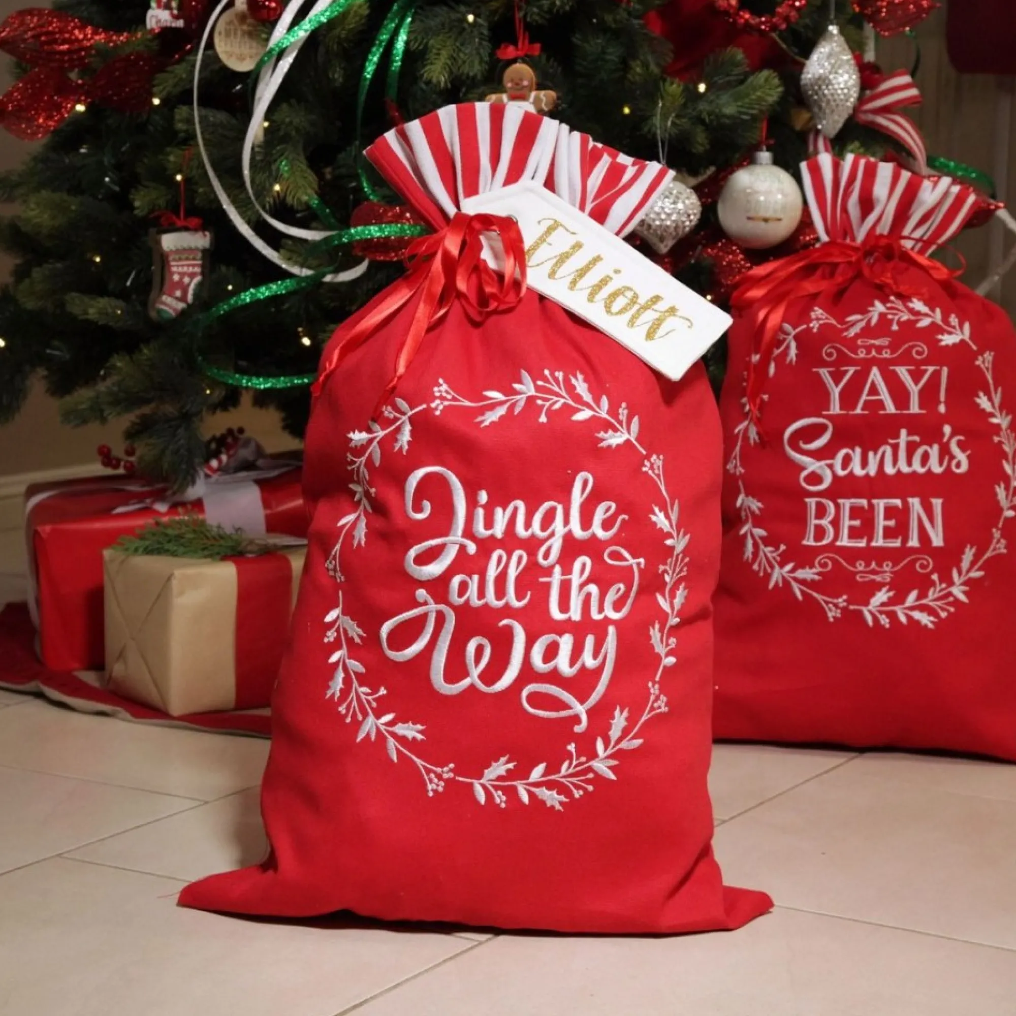 Personalised 'Jingle All The Way' Santa Sack Cheap