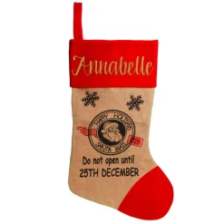 Personalised Jumbo Burlap Stocking Best