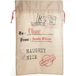 Personalised Jute Naughty or Nice Santa Sack Online