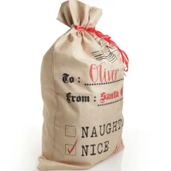 Personalised Jute Naughty or Nice Santa Sack Online