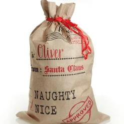 Personalised Jute Naughty or Nice Santa Sack Online