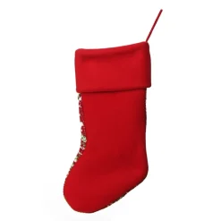Personalised Knitted Reindeer Christmas Stocking - Red Cuff Online