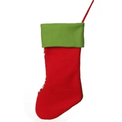 Personalised Knitted Tree Christmas Stocking - Green Cuff New