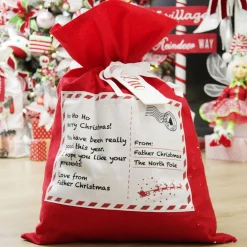 Personalised Letter from Santa Red Felt Jumbo Sack Store