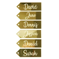 Personalised Mirror Acrylic Etched Name Tags - Set of 6 Best