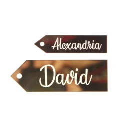 Personalised Mirror Acrylic Etched Name Tags - Set of 6 Best